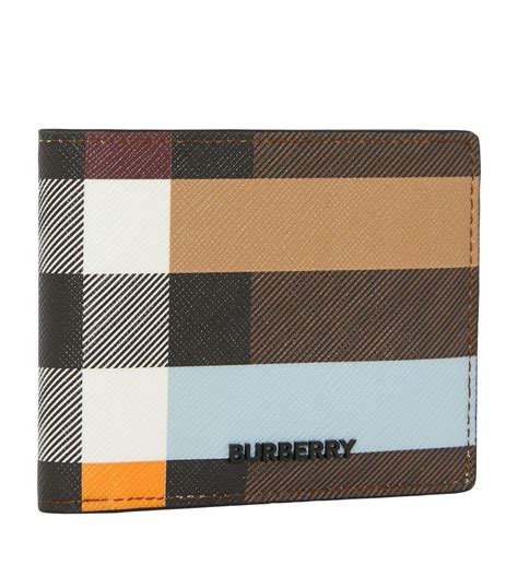 burberry hip check-print bi-fold wallet|Check and Leather Bifold Wallet in Dark birch brown .